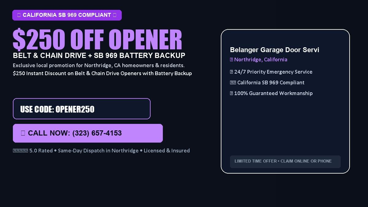 Belanger Garage Door Service $250 OFF Premium LiftMaster Opener Installation in Northridge, CA